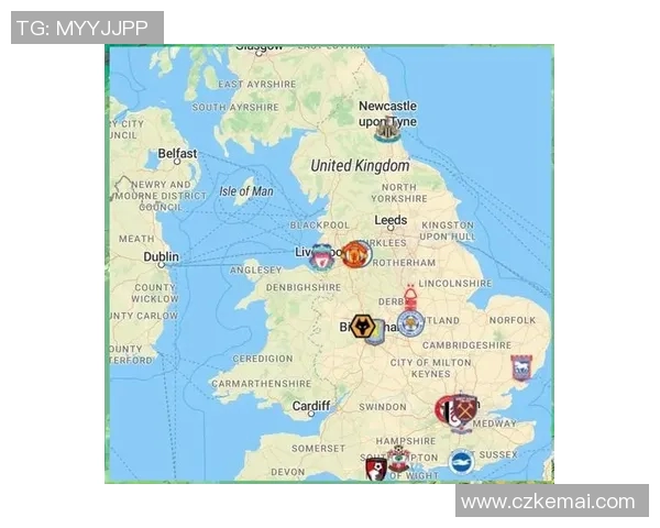 英超球队地理分布地图视觉指南